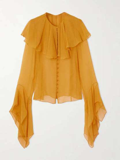 Elegant Ruffled Chiffon Blouse