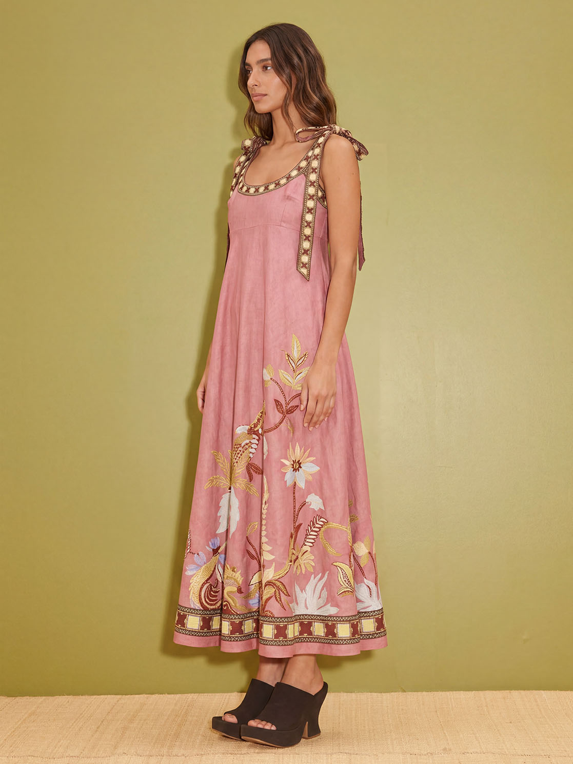 Unique Tropical Lizard Print Maxi Dress