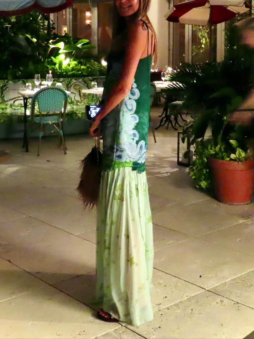 Unique Floral Print Color-block Pleated Maxi Dress