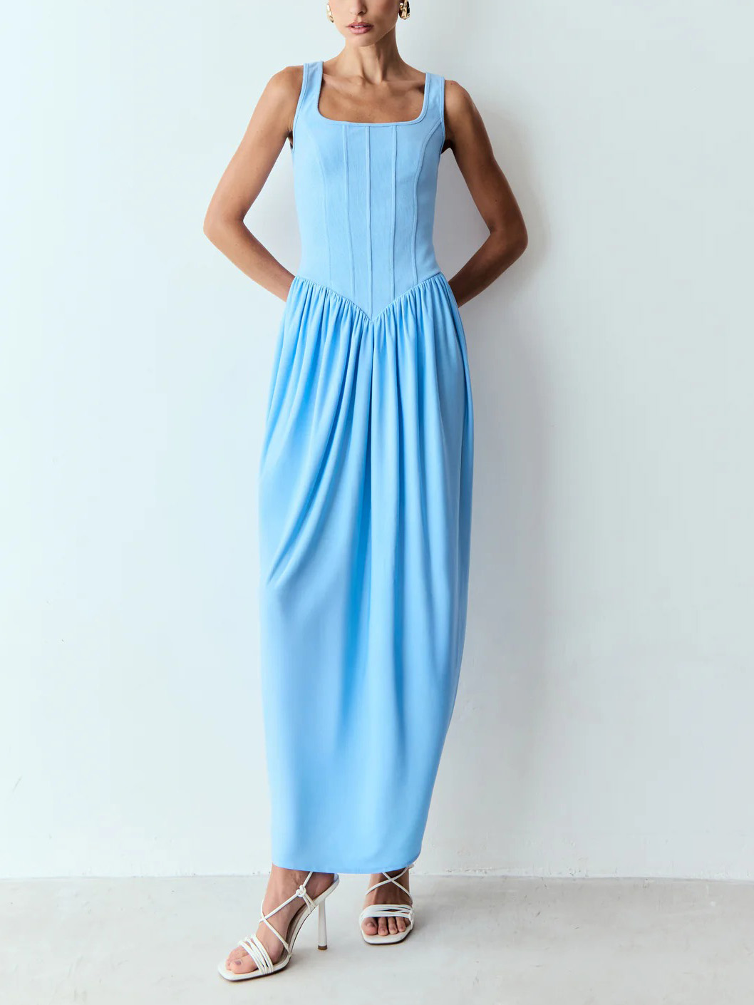 Casual Fashion Pleated Tulip Maxi Dress