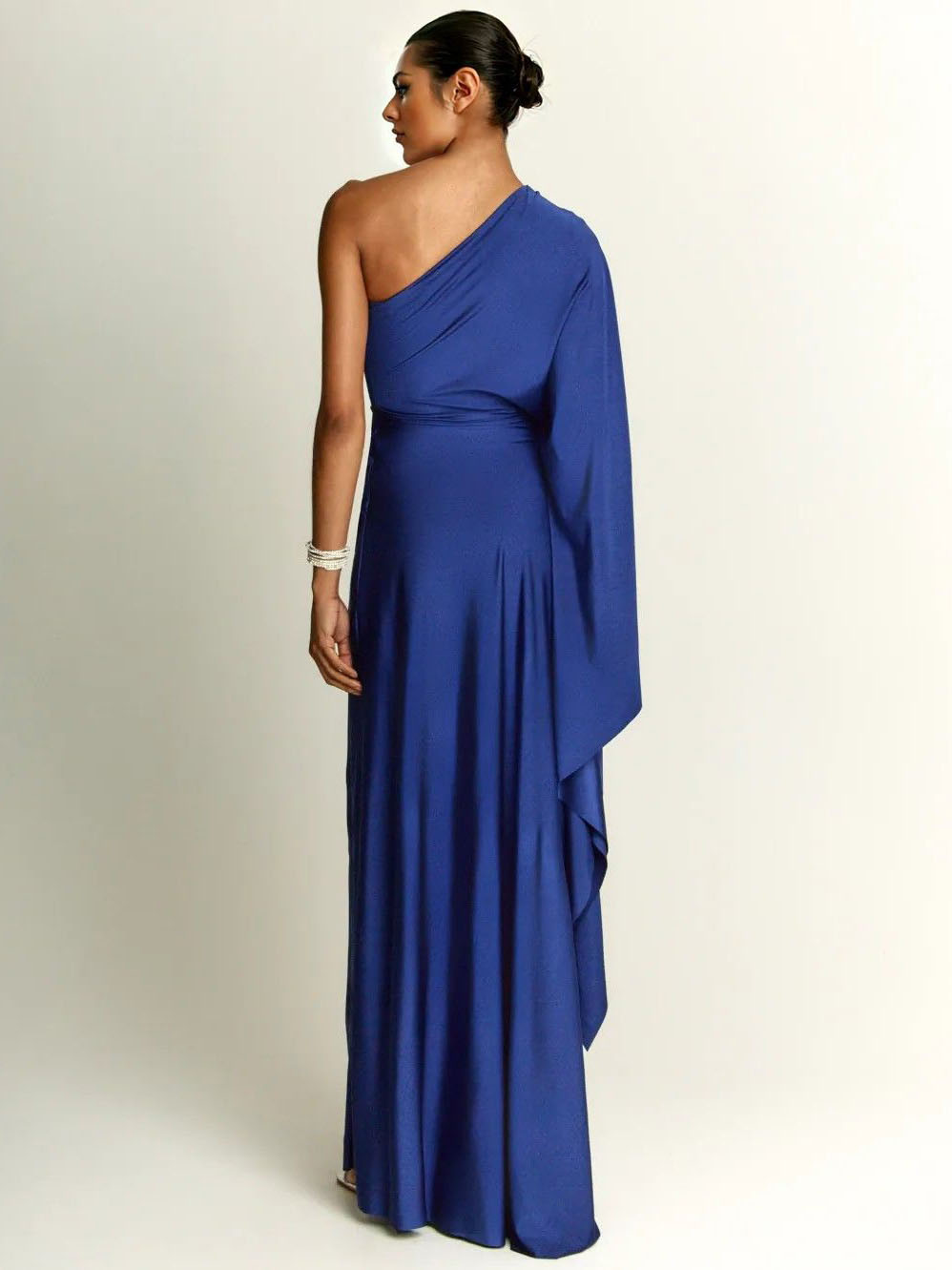 Elegant One Shoulder Long Party Slit Maxi Dress