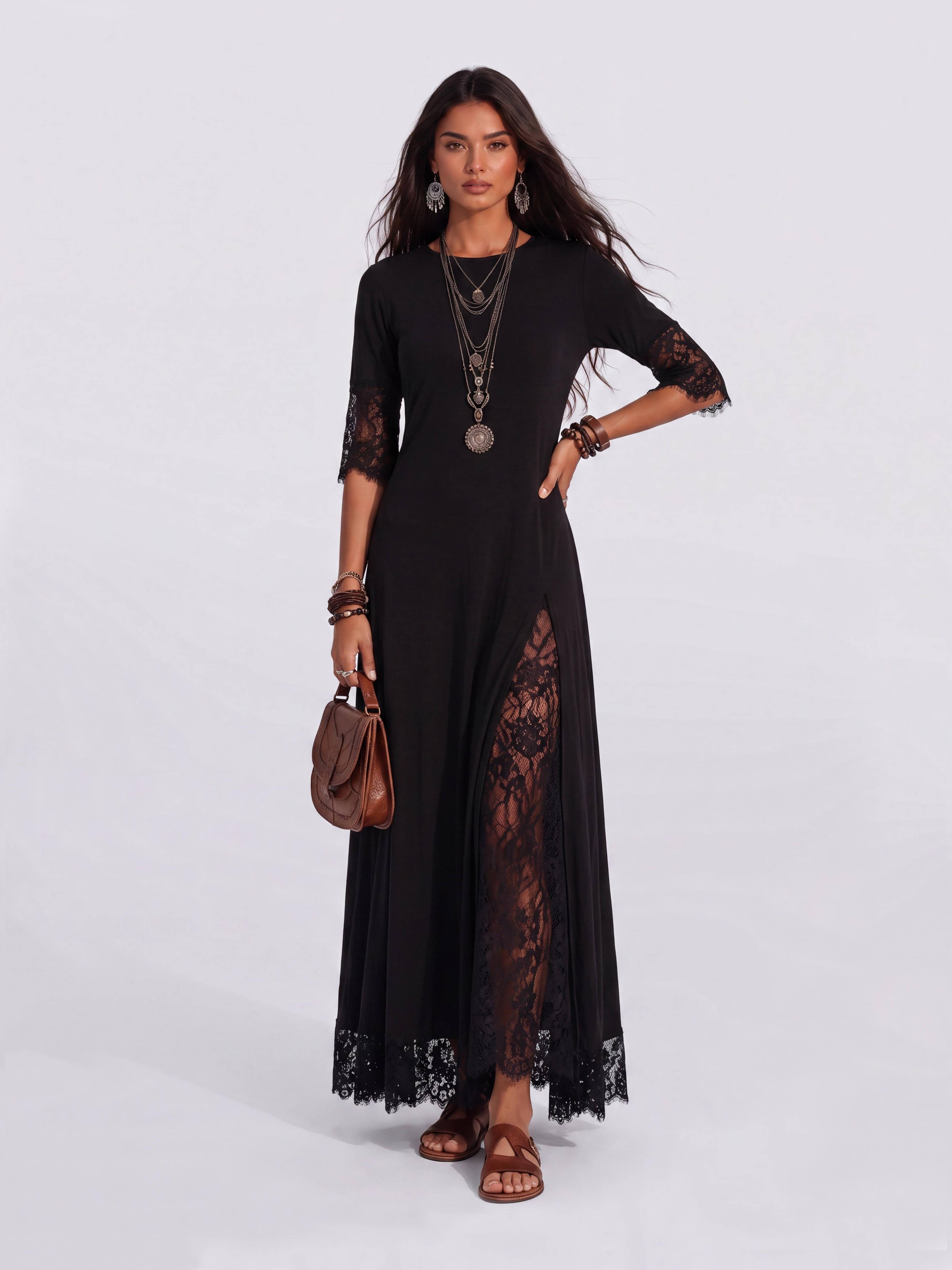 Bohemian Split Lace Dress
