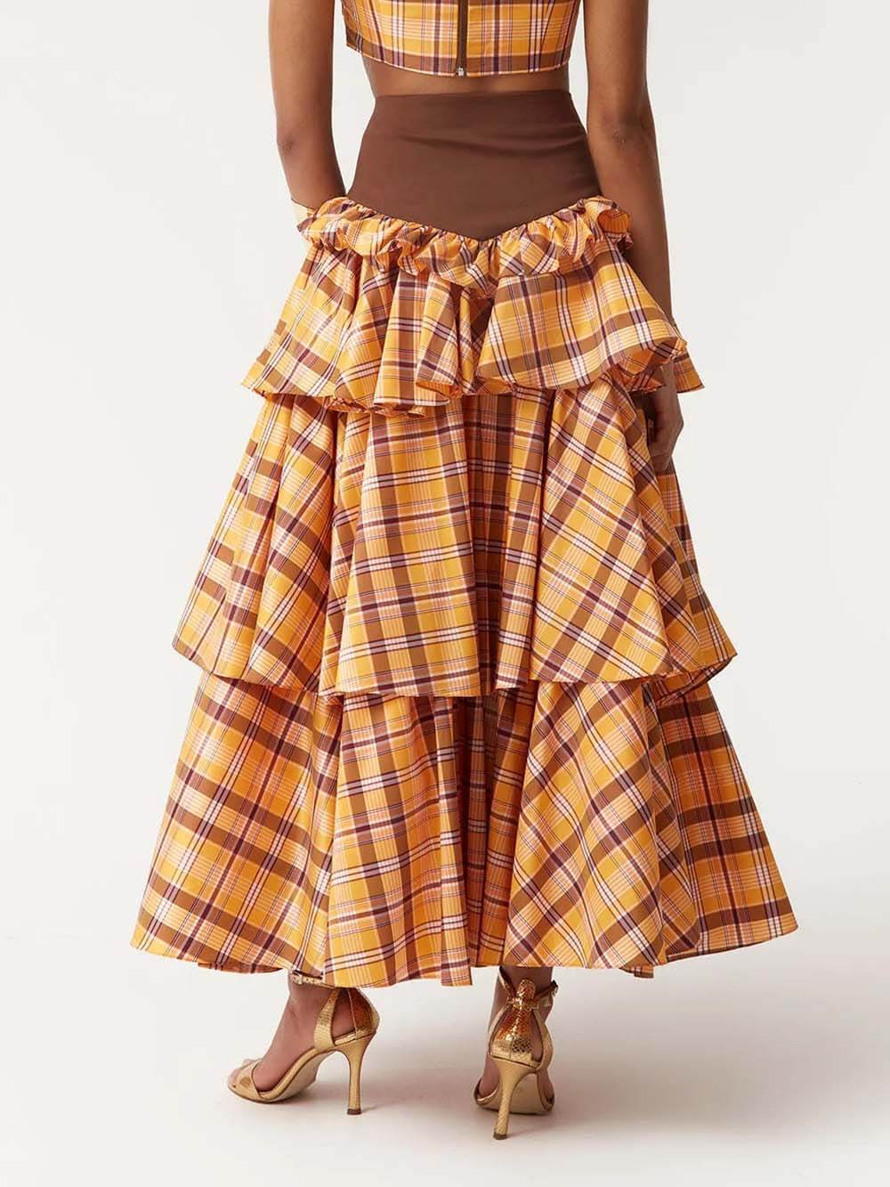 Fashion Layered Colorful Print Skirt