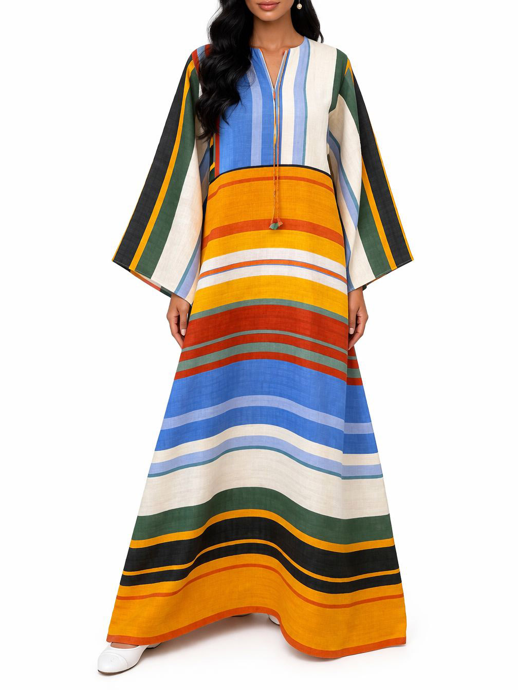 Bohemian Colorful Striped Maxi Dress