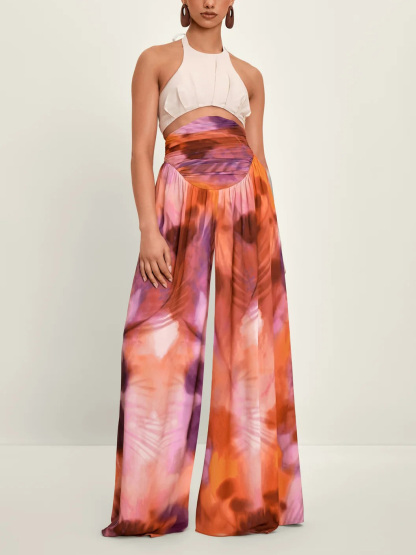 Unique Tie-Dye Versatile Suspender Jumpsuit