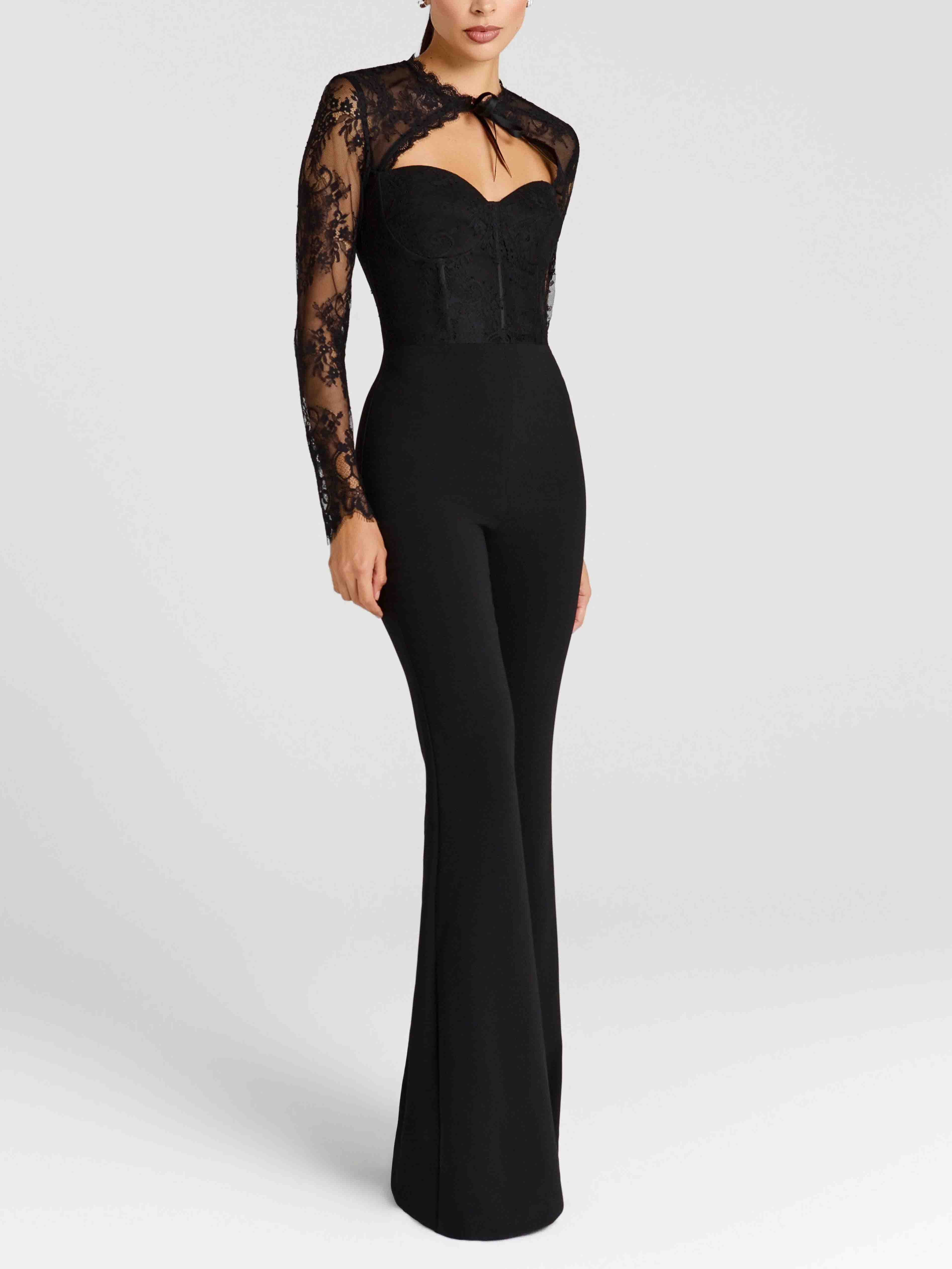 Elegant Lace Long-sleeved Jumpsuit