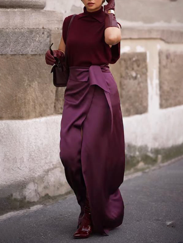 Elegant High-neck Knitted Tank Top