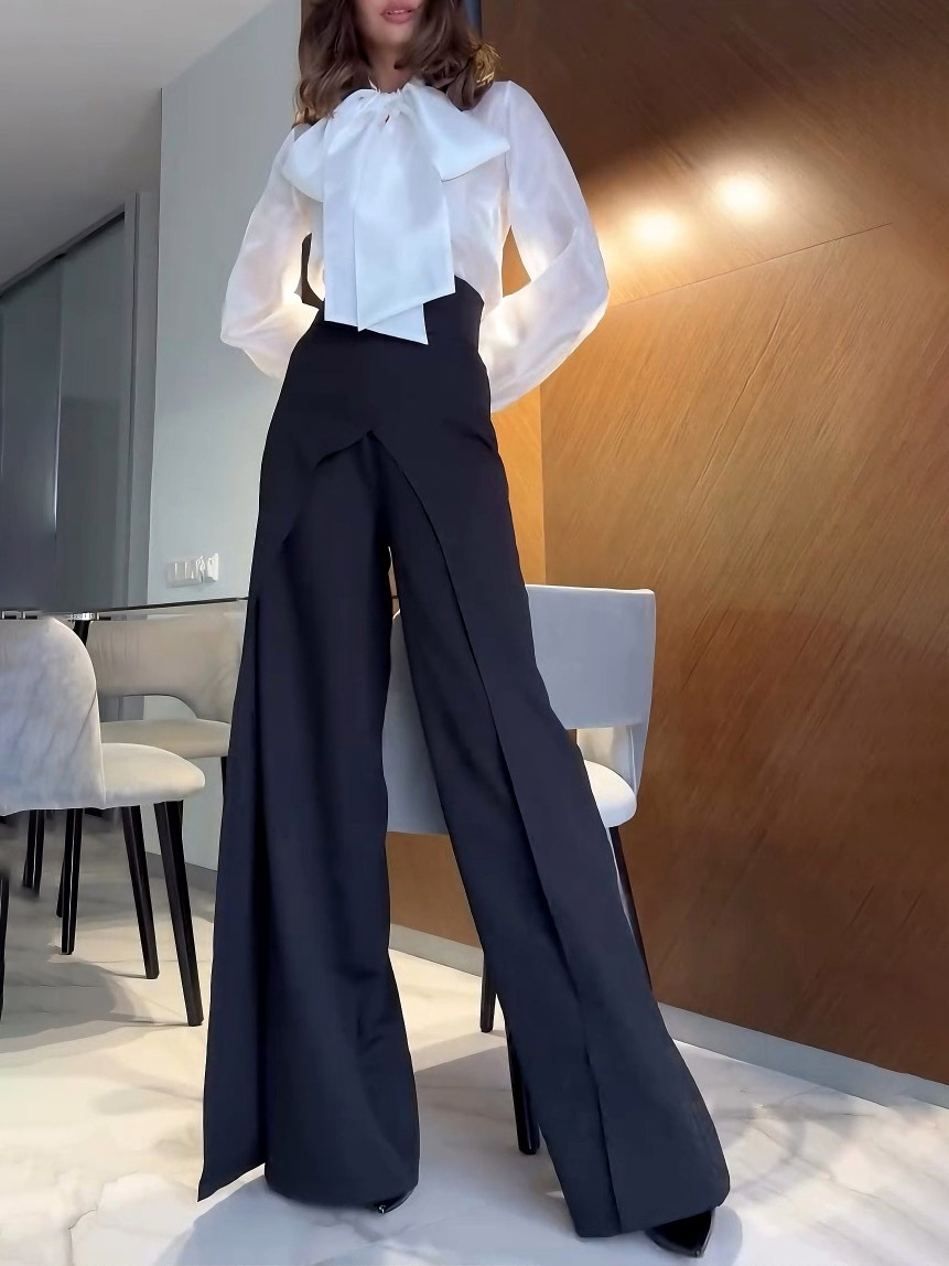 Elegant High-Waisted Wide-Leg Pants
