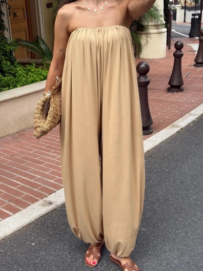 Casual Wrap Neck Fashionable Jumpsuit