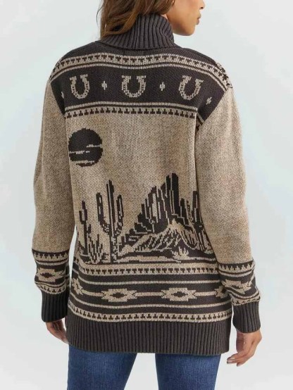 Retro Casual Pattern Cardigan Sweater