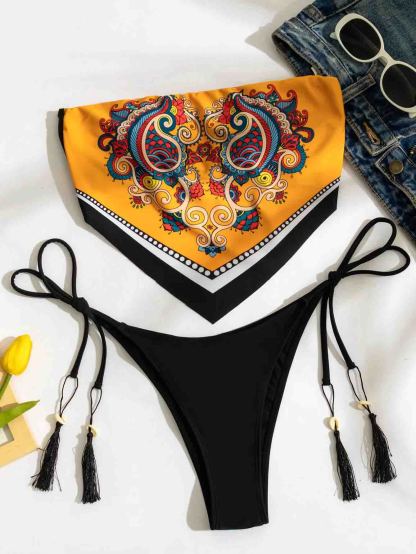 Paisley Print Headscarf Bikini Set