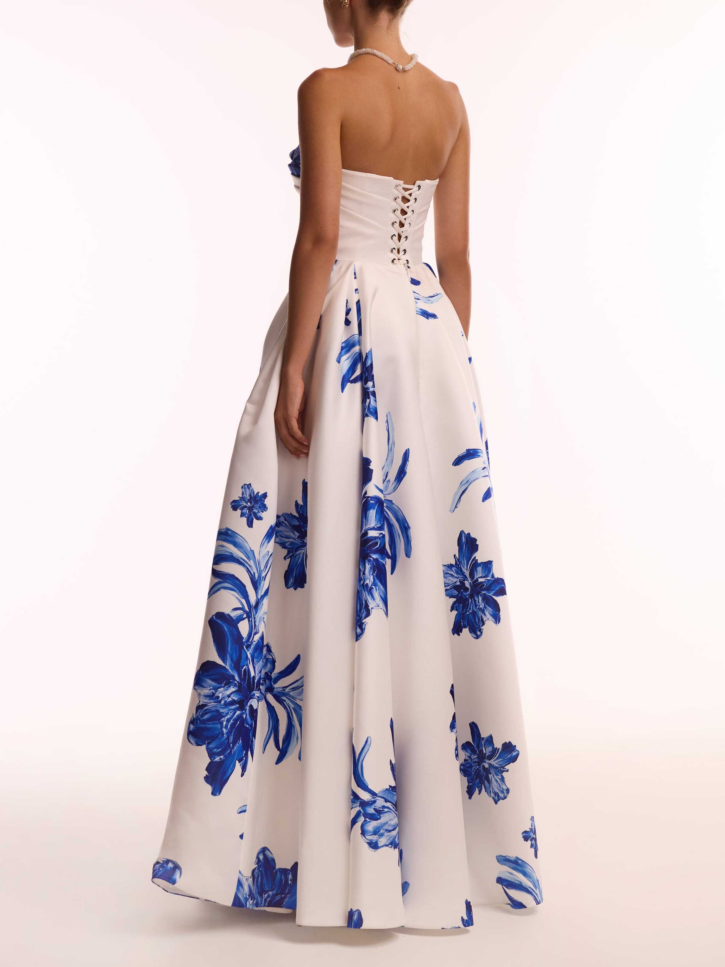 Elegant Off-the-shoulder Ruffled Bodycon Floral Print Maxi Dress