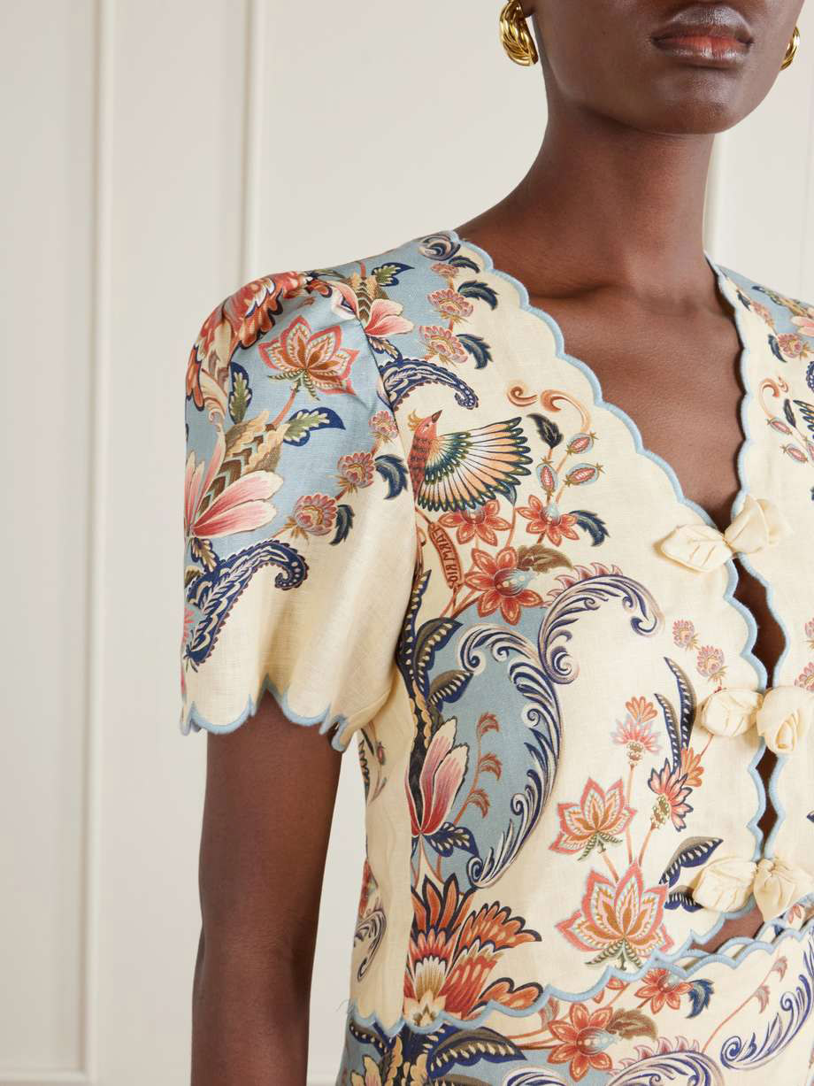 Casual Floral Print Crop Top & Wrap Tie Skirt Set