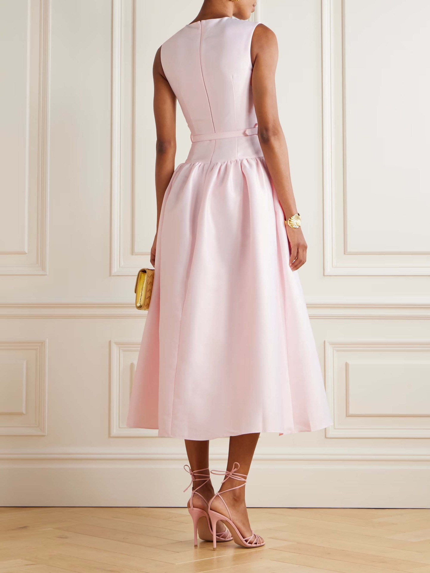 Elegant Sleeveless Belted Midi Dress