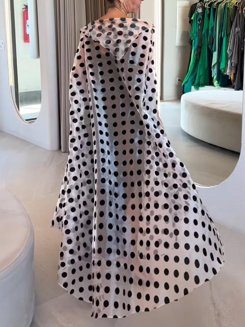 Elegant Polka Dot Print Maxi Dress