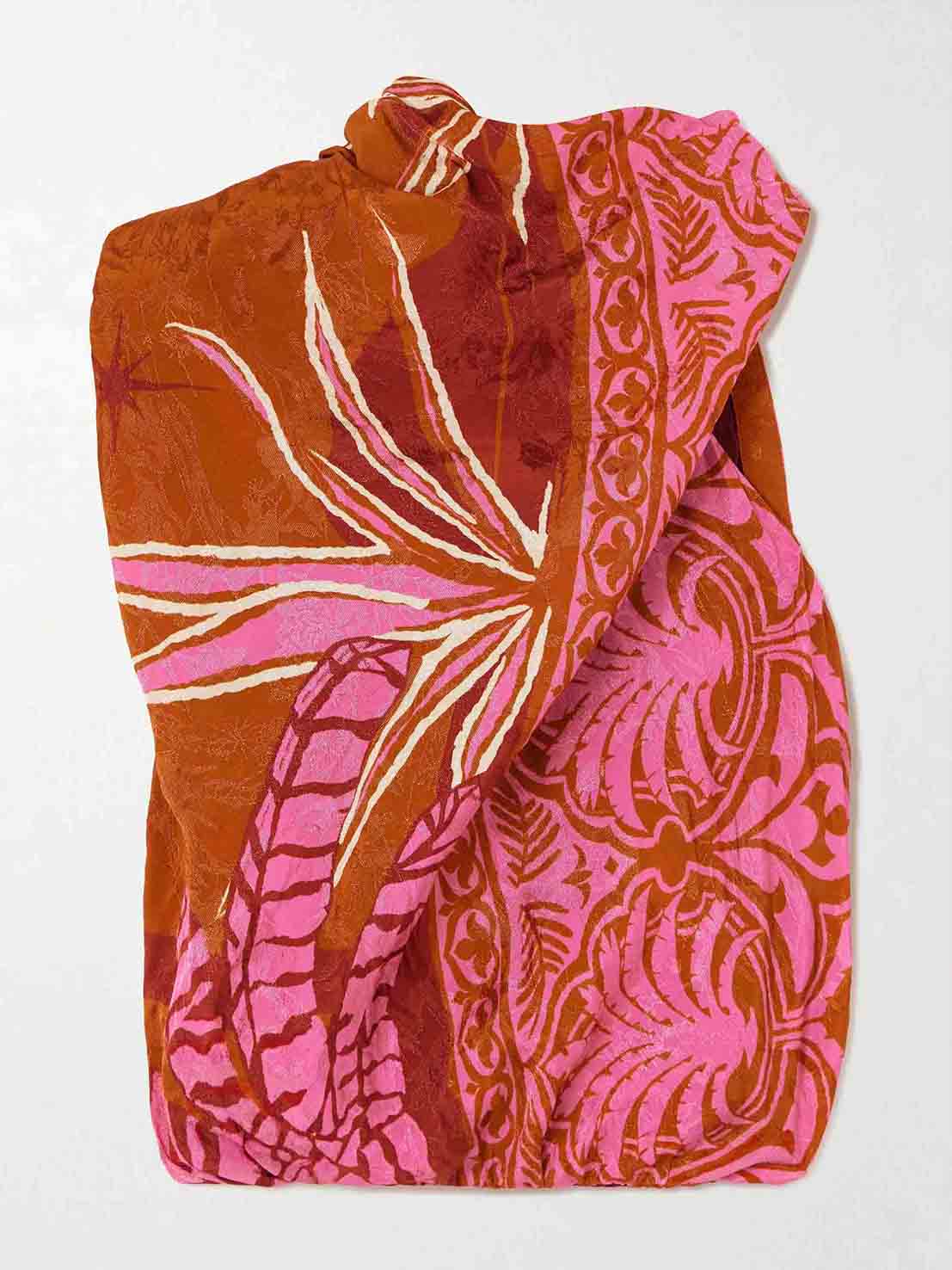 Retro Palm Tree Print Top & Skirt Two-Piece Set