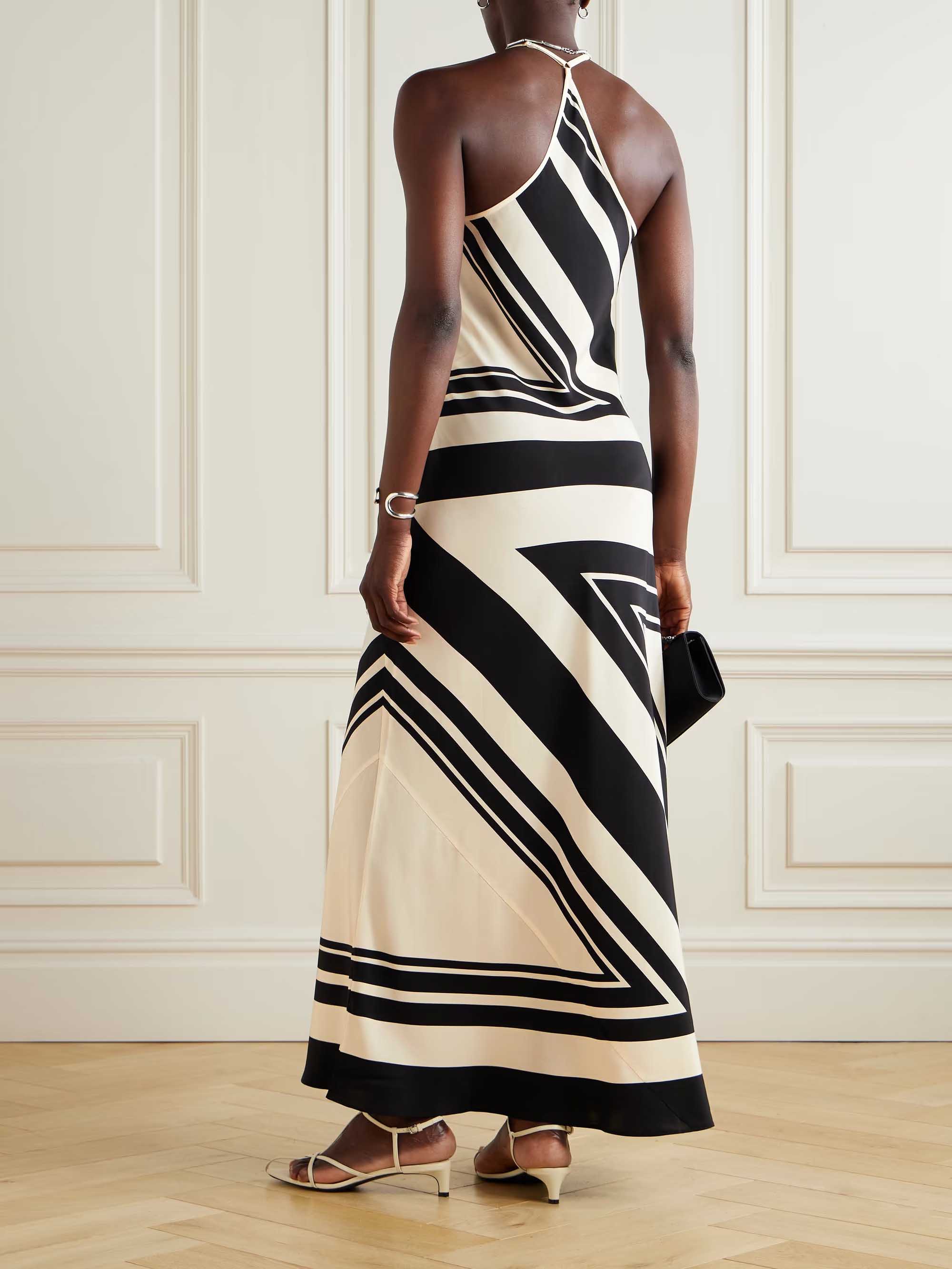 Unique Irregular Geometric Pattern Print Maxi Dress