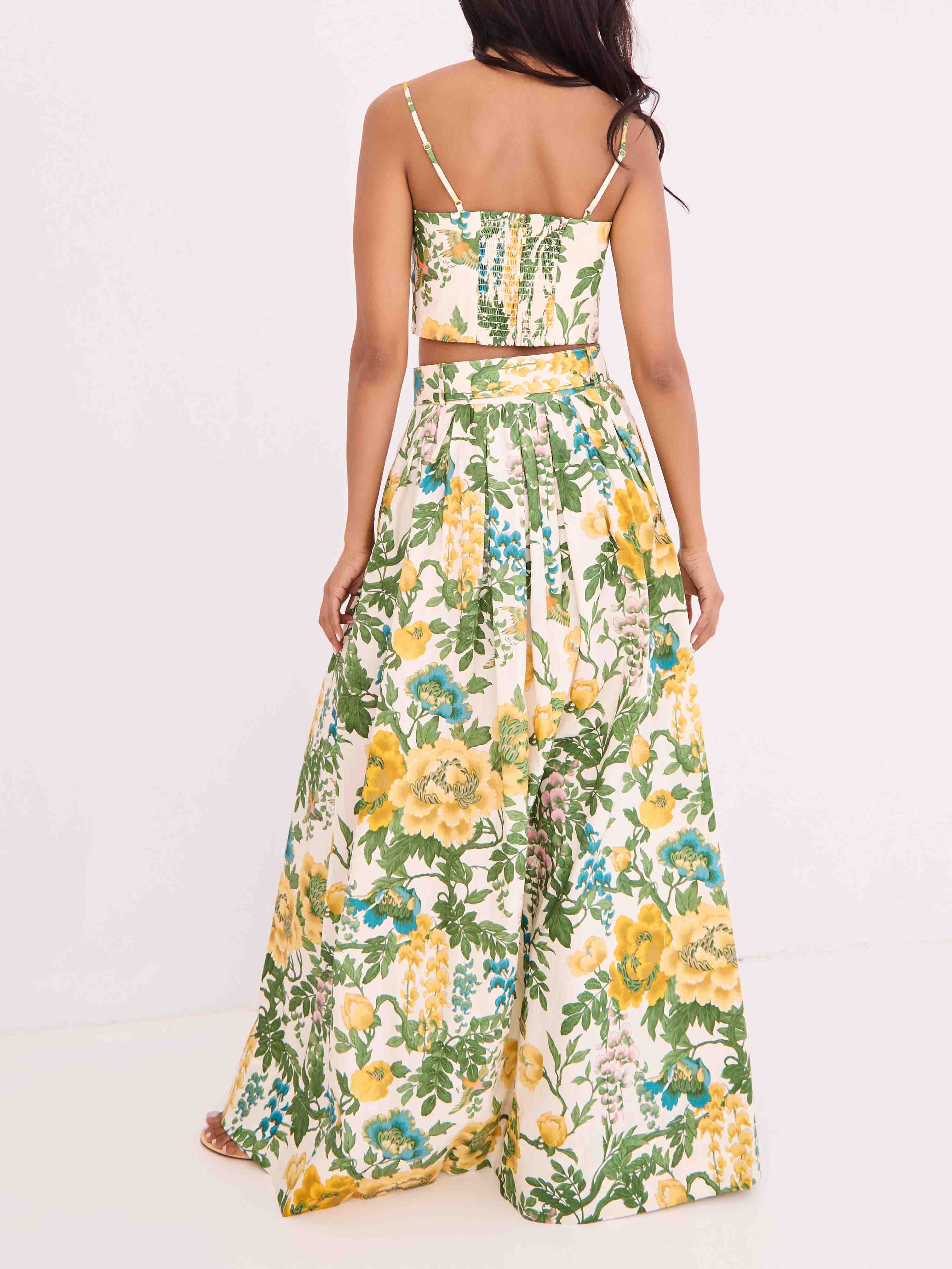 Exquisite Print Cropped Top & Skirt Casual Two-Piece Set