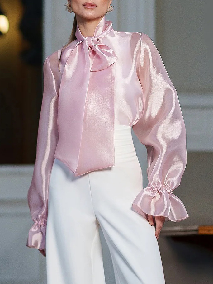 Elegant Wrap-around High Waist Straight Pants