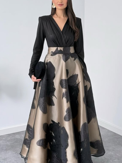 Elegant French Jacquard Midi Skirt Two-Piece Set