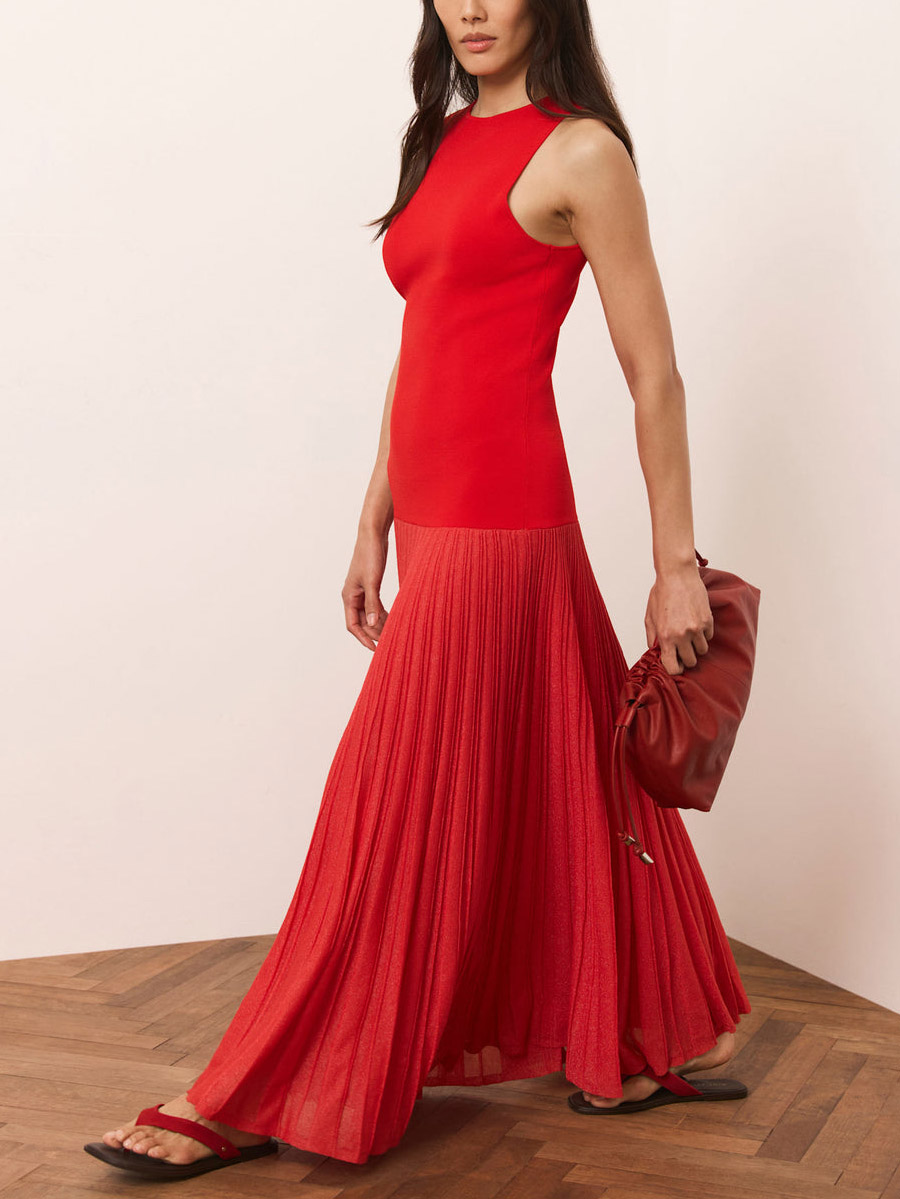 Elegant Knitted Sleeveless Maxi Dress