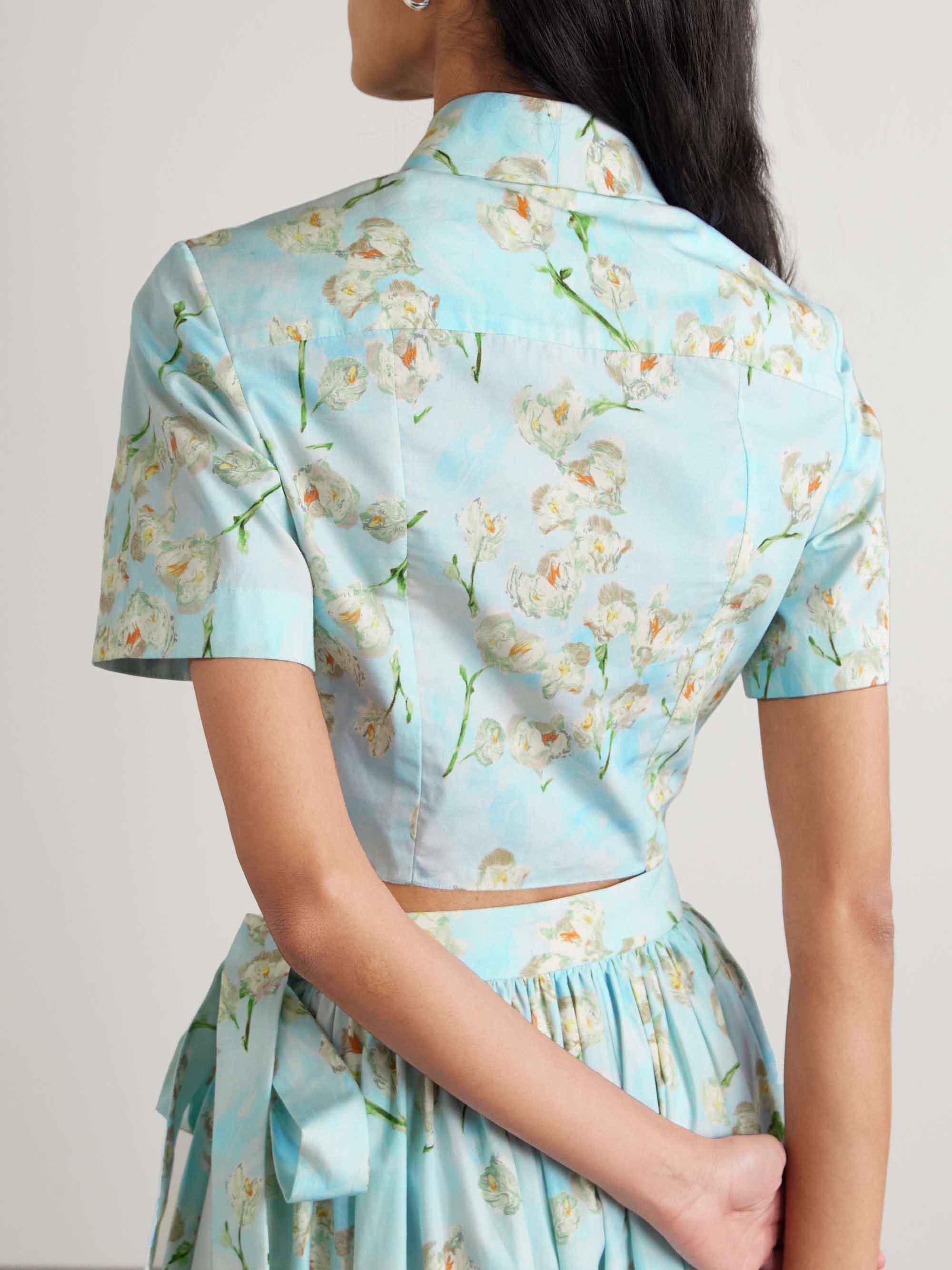 Casual Fresh Floral Print Short Shirt