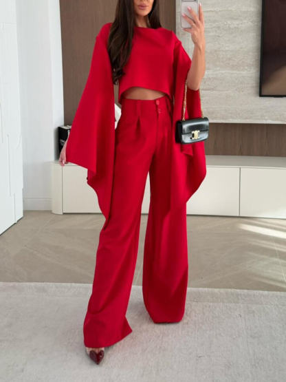 Exquisite Asymmetrical Flared Sleeve Loose Top