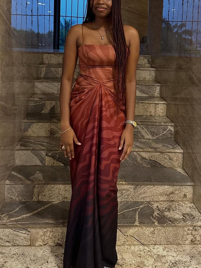 Elegant Animal Print Maxi Dress