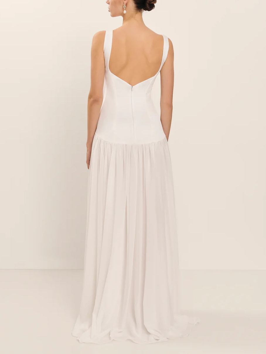 Elegant Bodycon Chiffon Flowing Maxi Dress