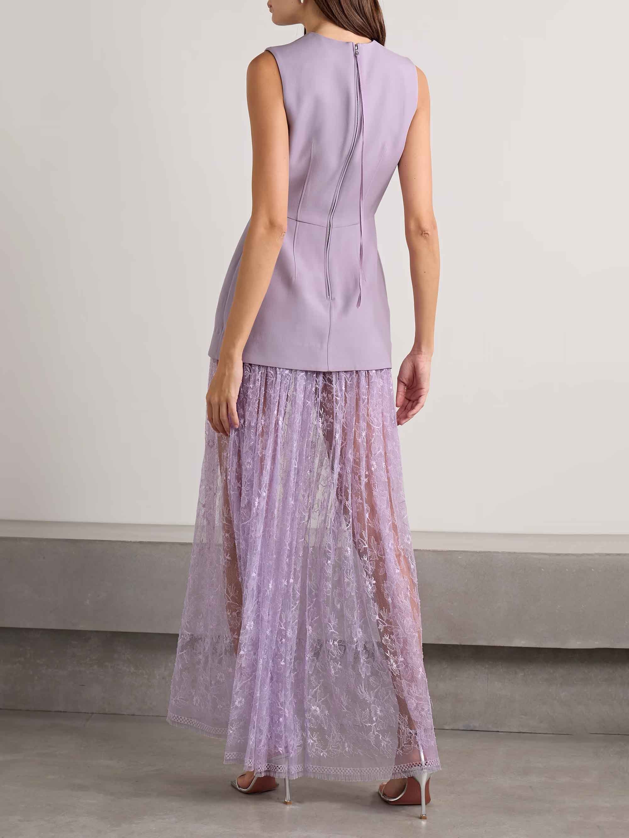 Elegant Corseted Waist Lace Maxi Dress