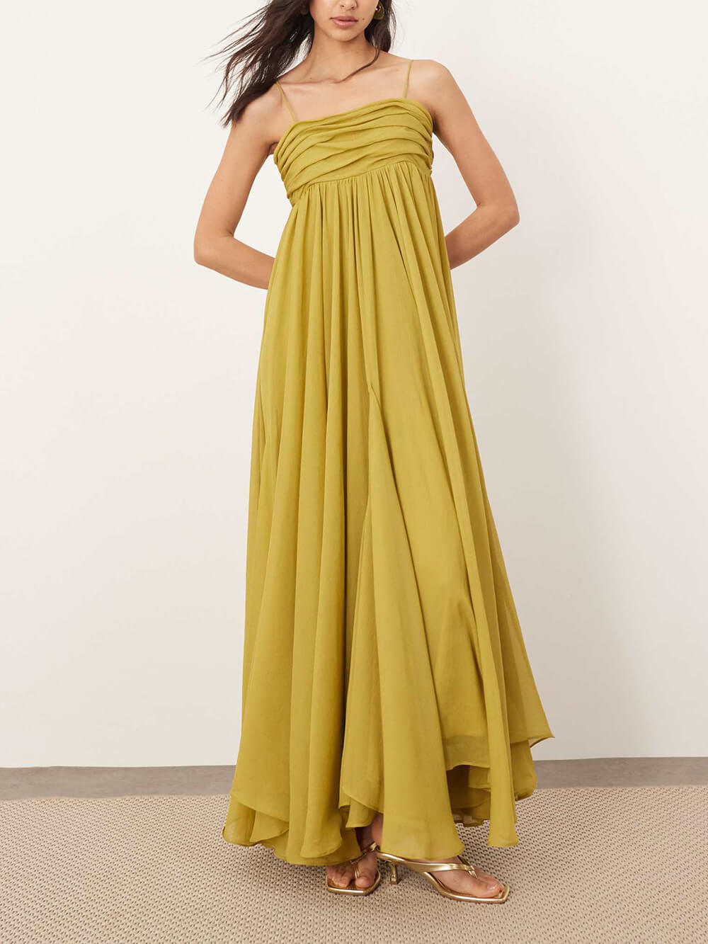 Elegant Off-Shoulder A-Line Maxi Slip Maxi Dress