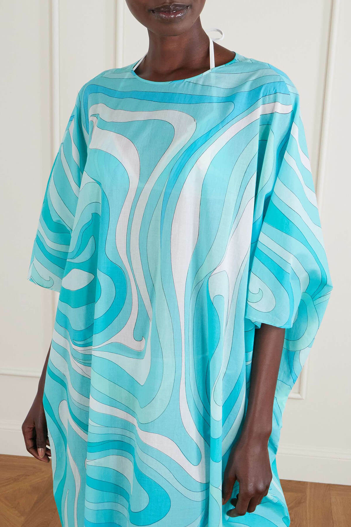 Unique Swirl Print Satin Maxi Dress