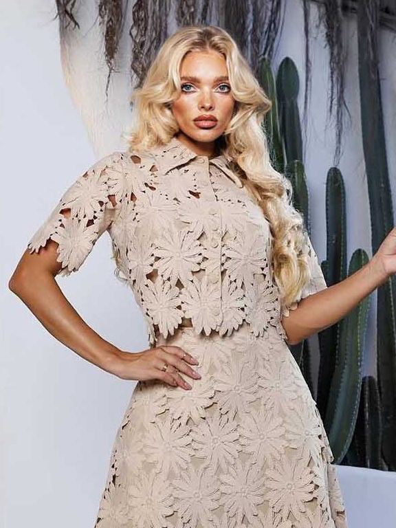 Elegant Lace Midi Skirt