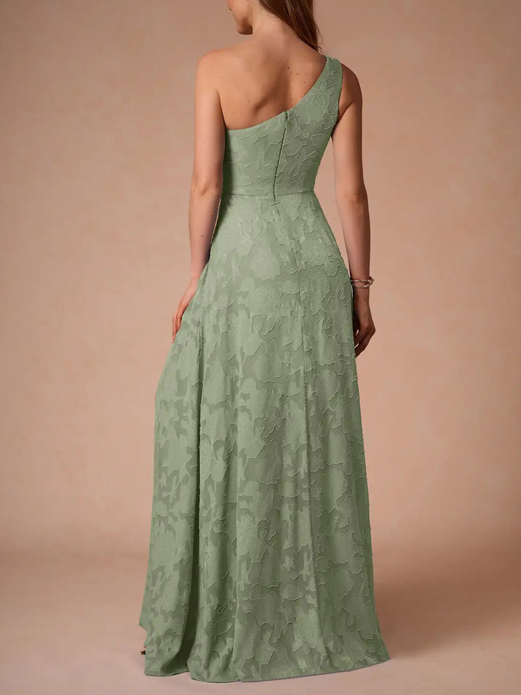 Elegant One-shoulder Slit Maxi Dress