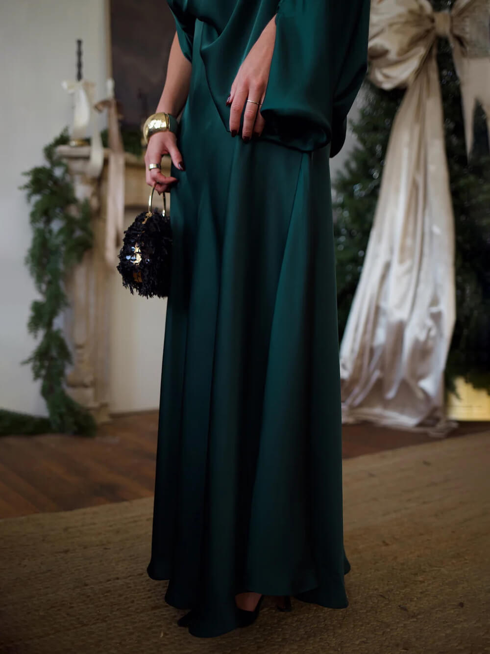 Exquisite Satin High-Waisted Maxi Skirt