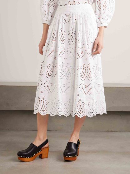 Elegant Cutout Embroidered Lace Skirt