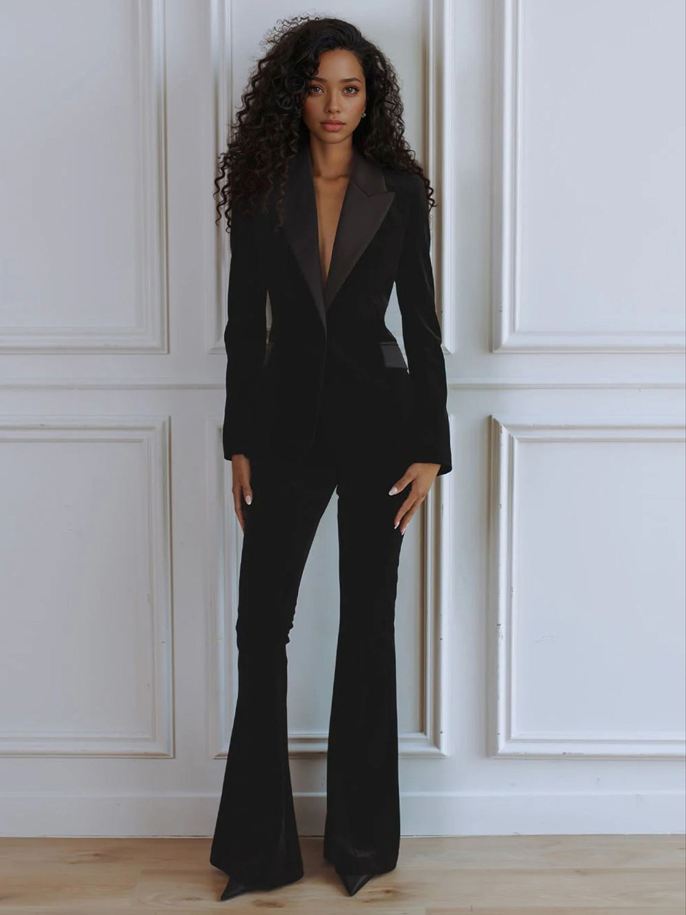 Elegant Velvet Flared Pants