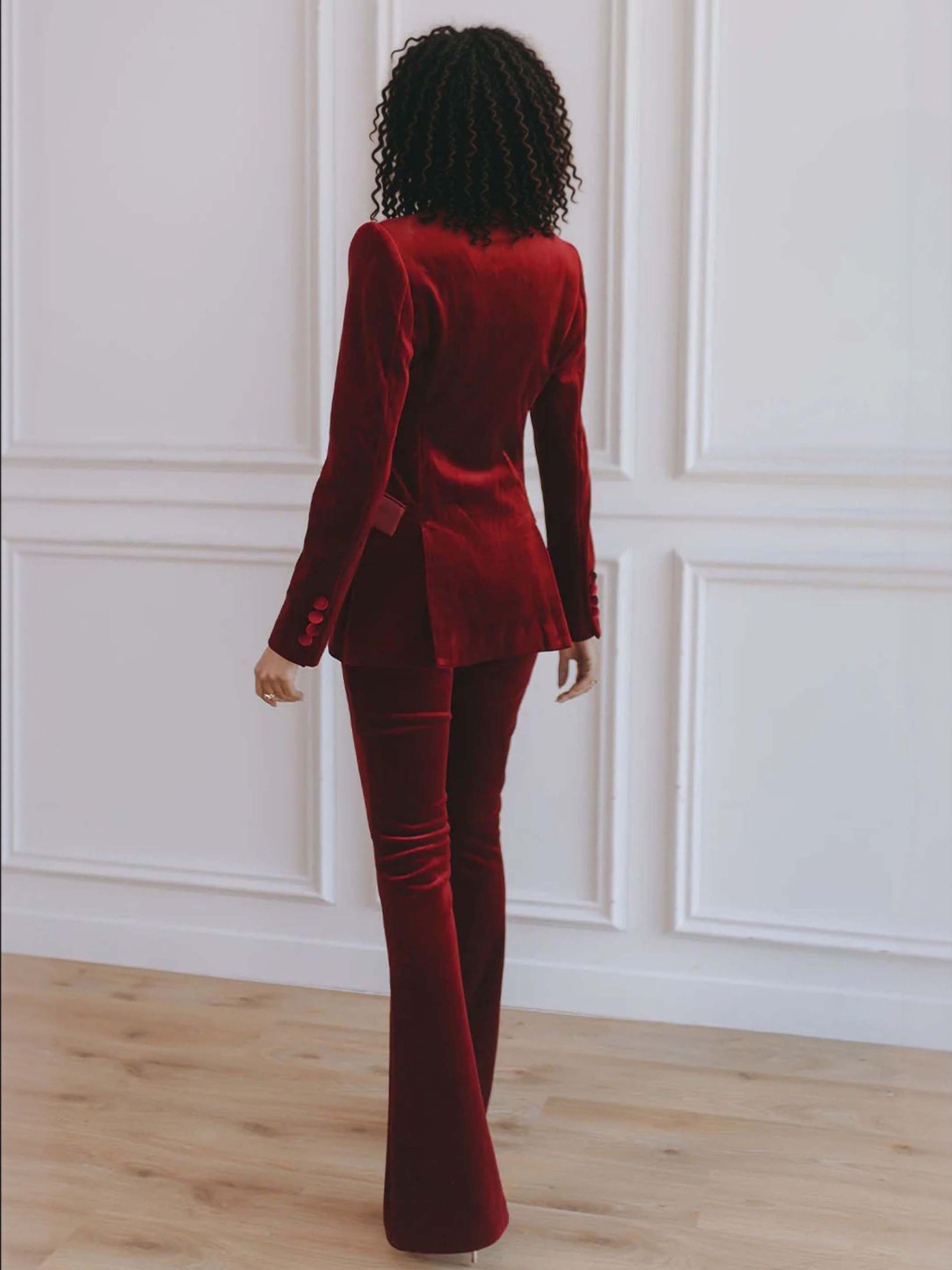 Elegant Velvet Flared Pants