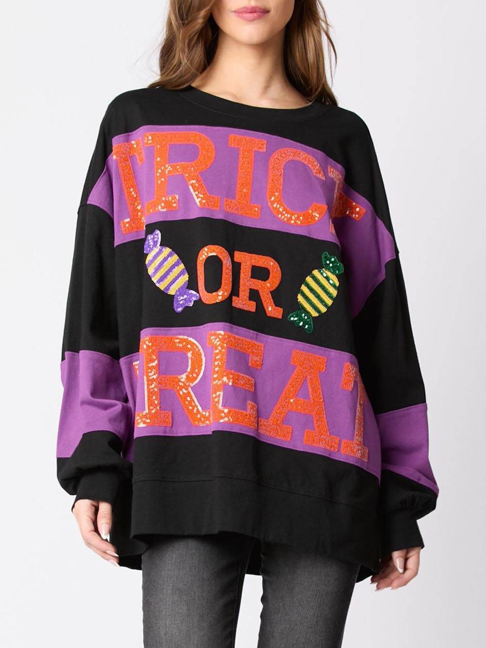 Halloween Eve Dress Sequin Candy Pullover Sweater