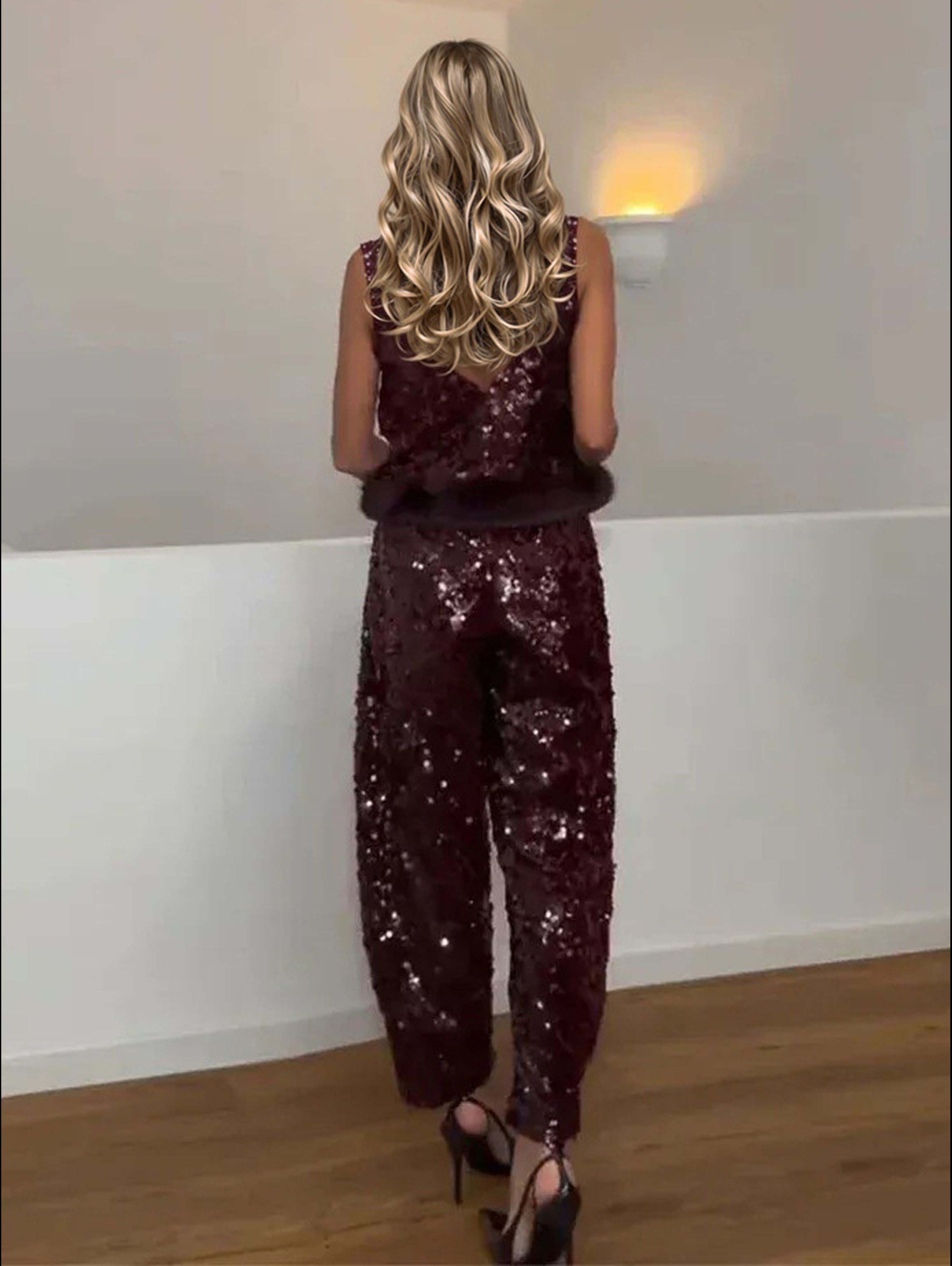 Exquisite Sequined Pants