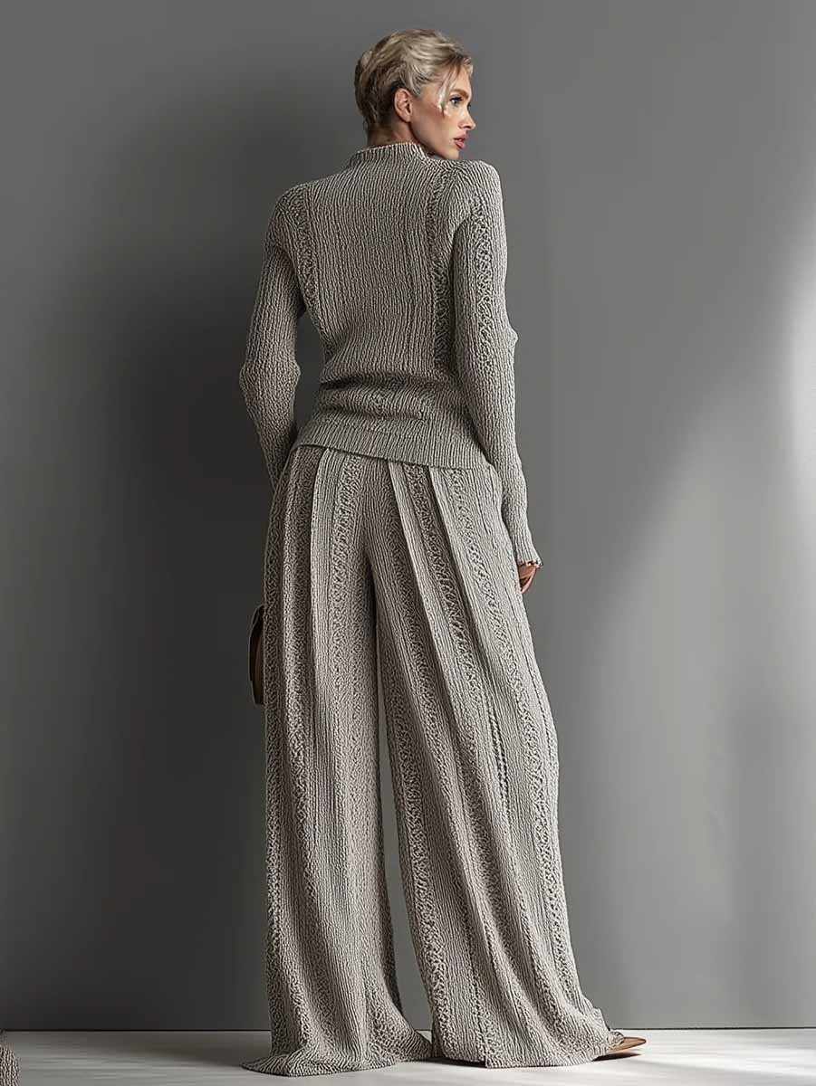 Casual Turtleneck Knitted Pullover Sweater