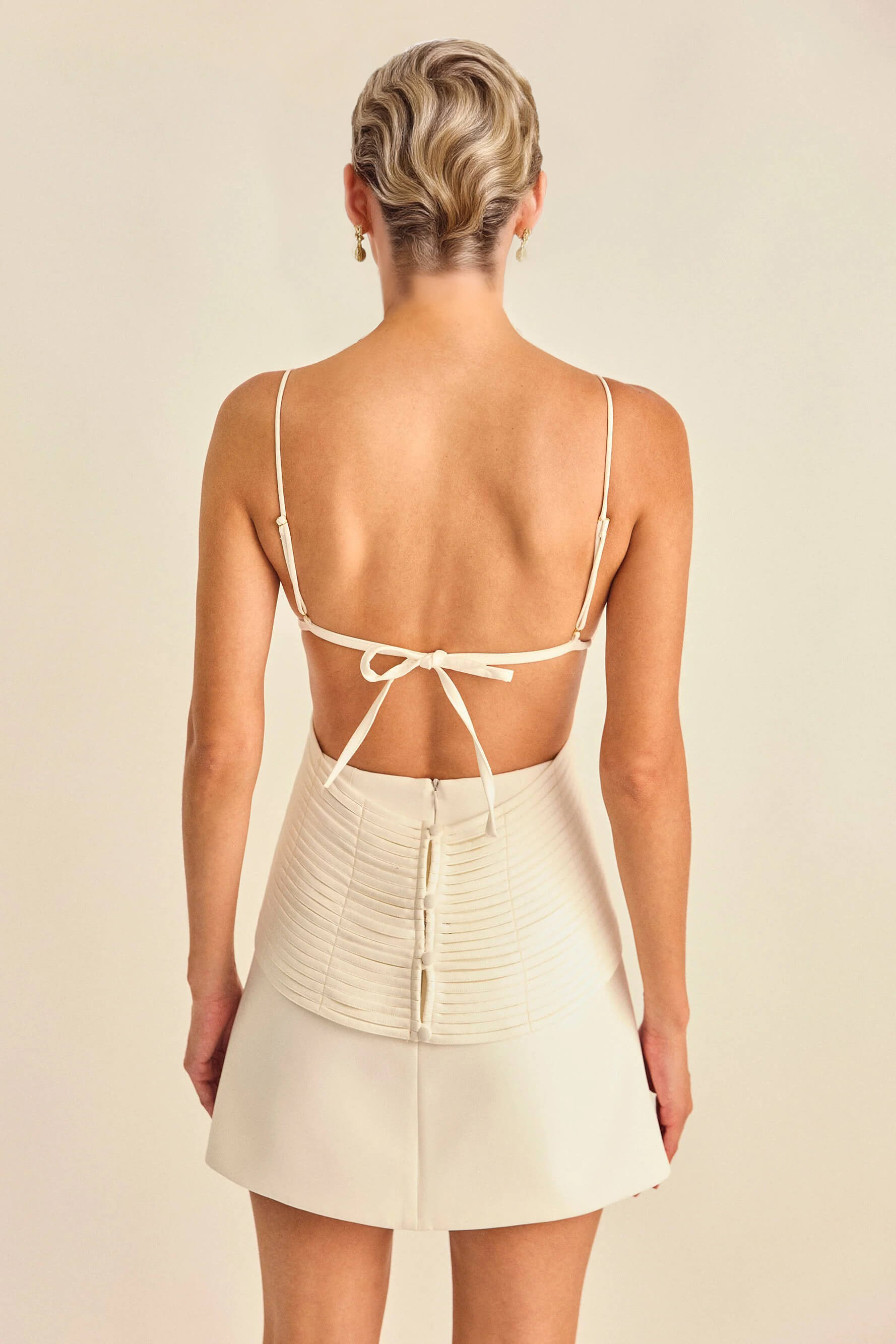 Fashion Lace Backless Mini Dress