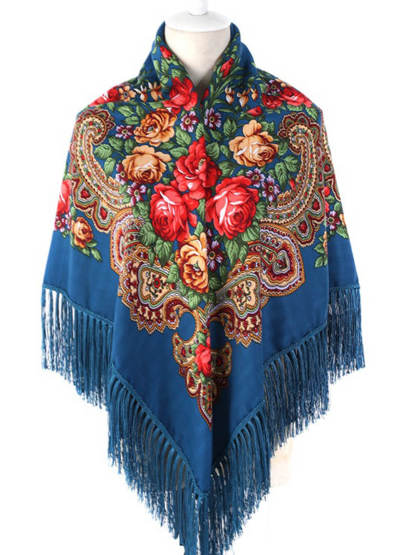 Retro Print Large Square Scarf