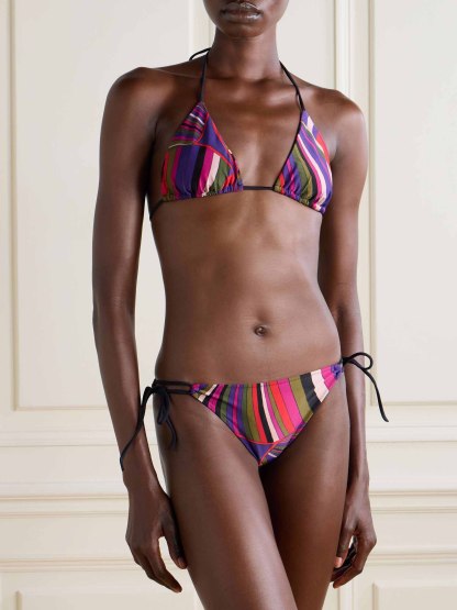 Geometric Print Triangle Bikini Set