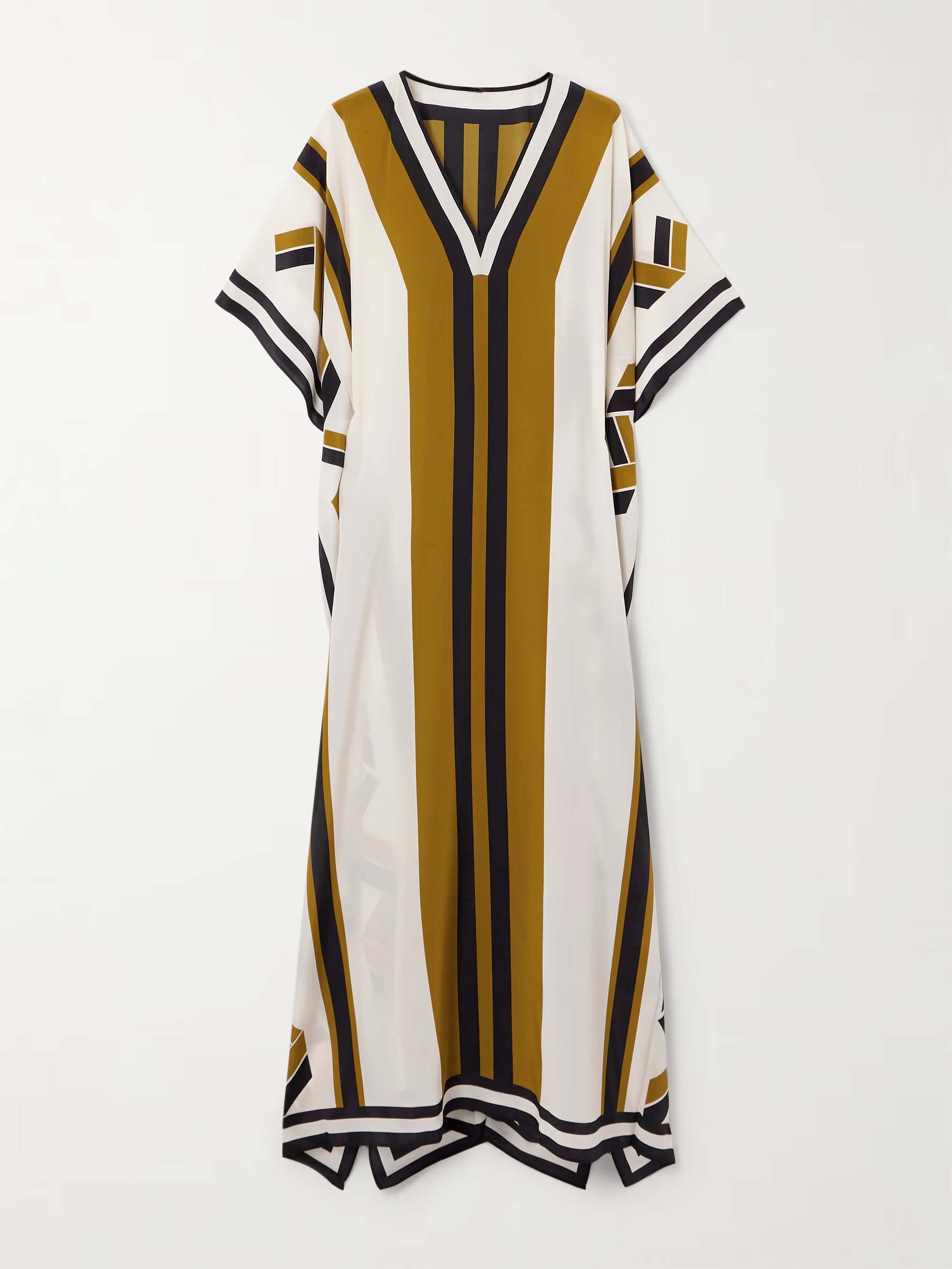 Exquisite Striped Print Belted Maxi Dress