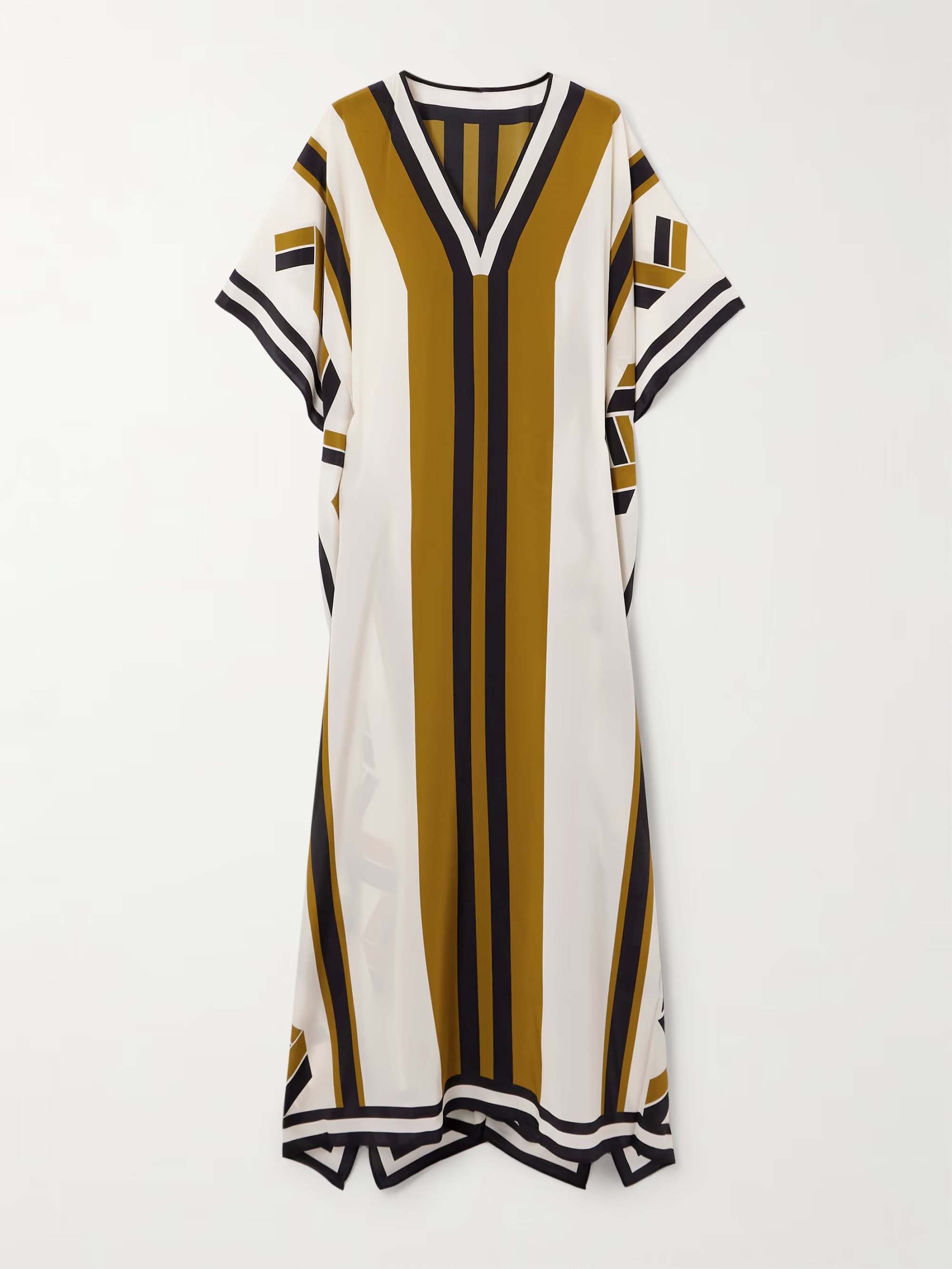 Exquisite Striped Print Belted Maxi Dress