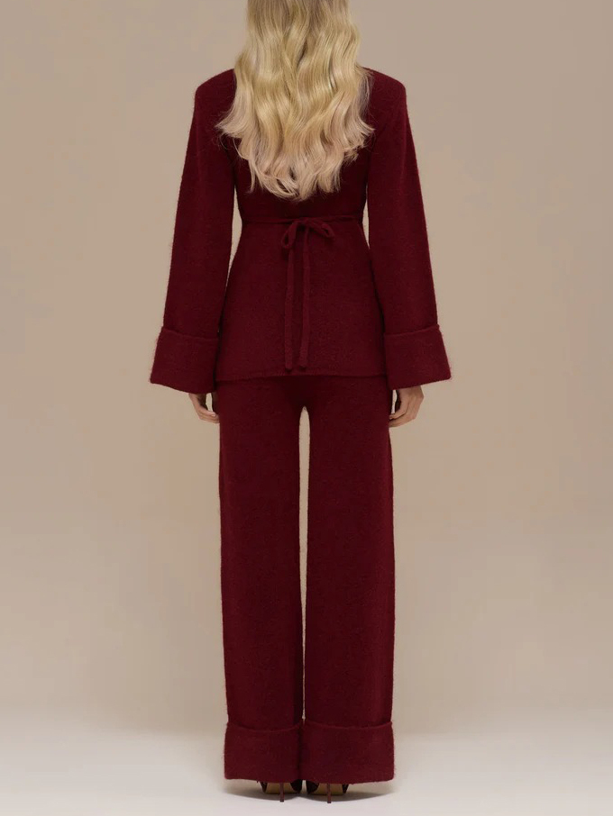 Elegant Flared-Sleeve Knit Sweater