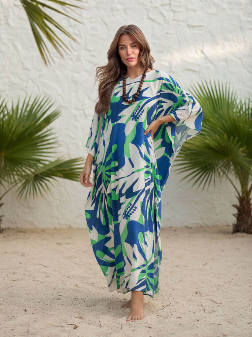 Boho Print Asymmetrical Maxi Dress