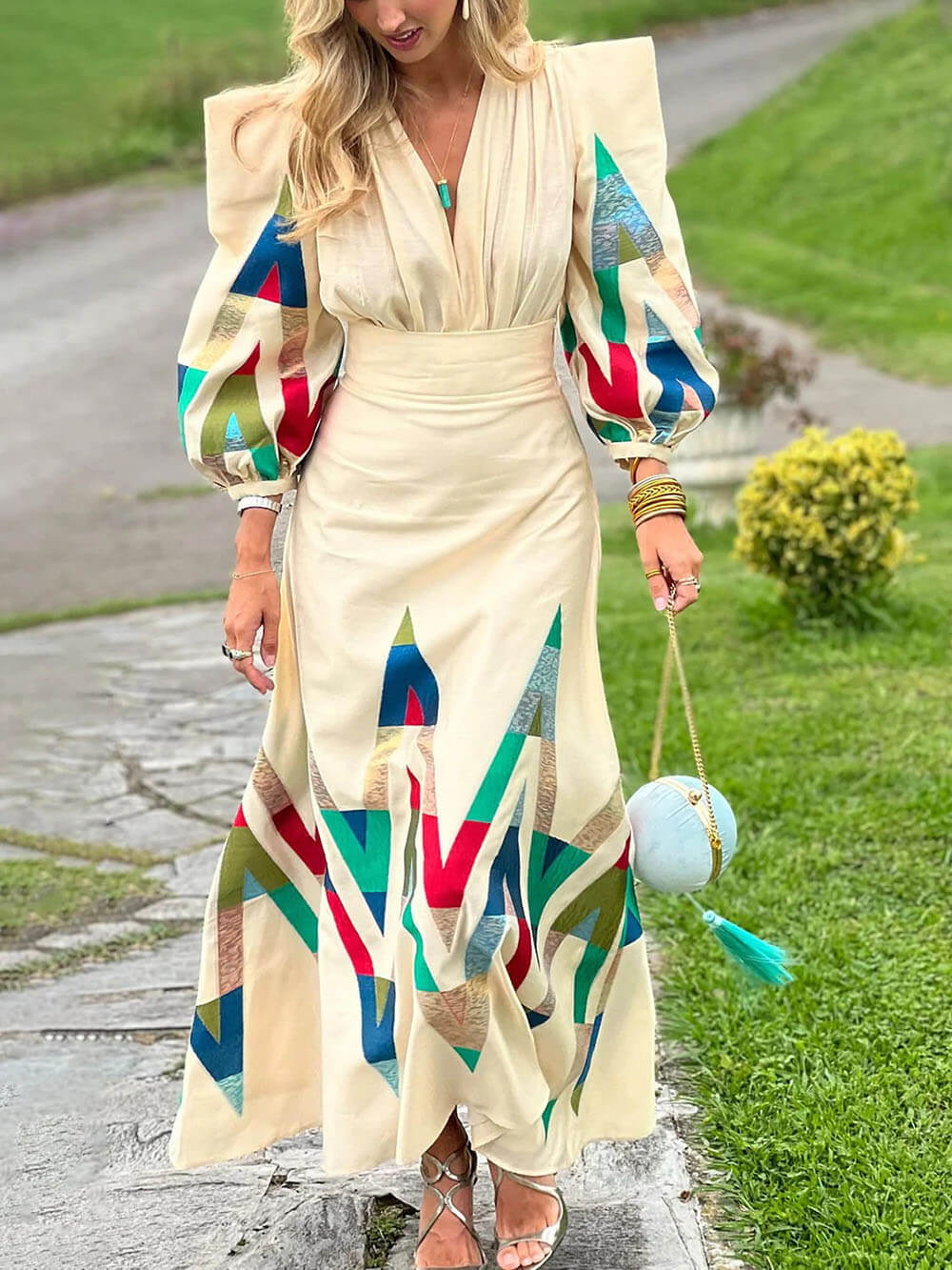 Elegant Floral Printed High-Waist A-Line Skirt