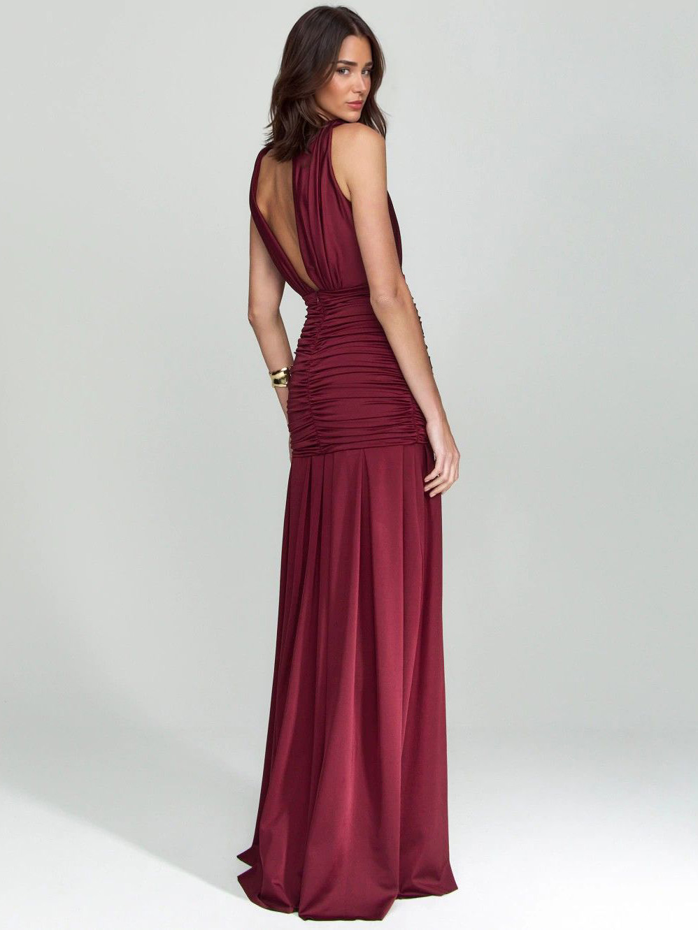 Elegant Sleeveless Pleated Floor-Length Maxi Dress